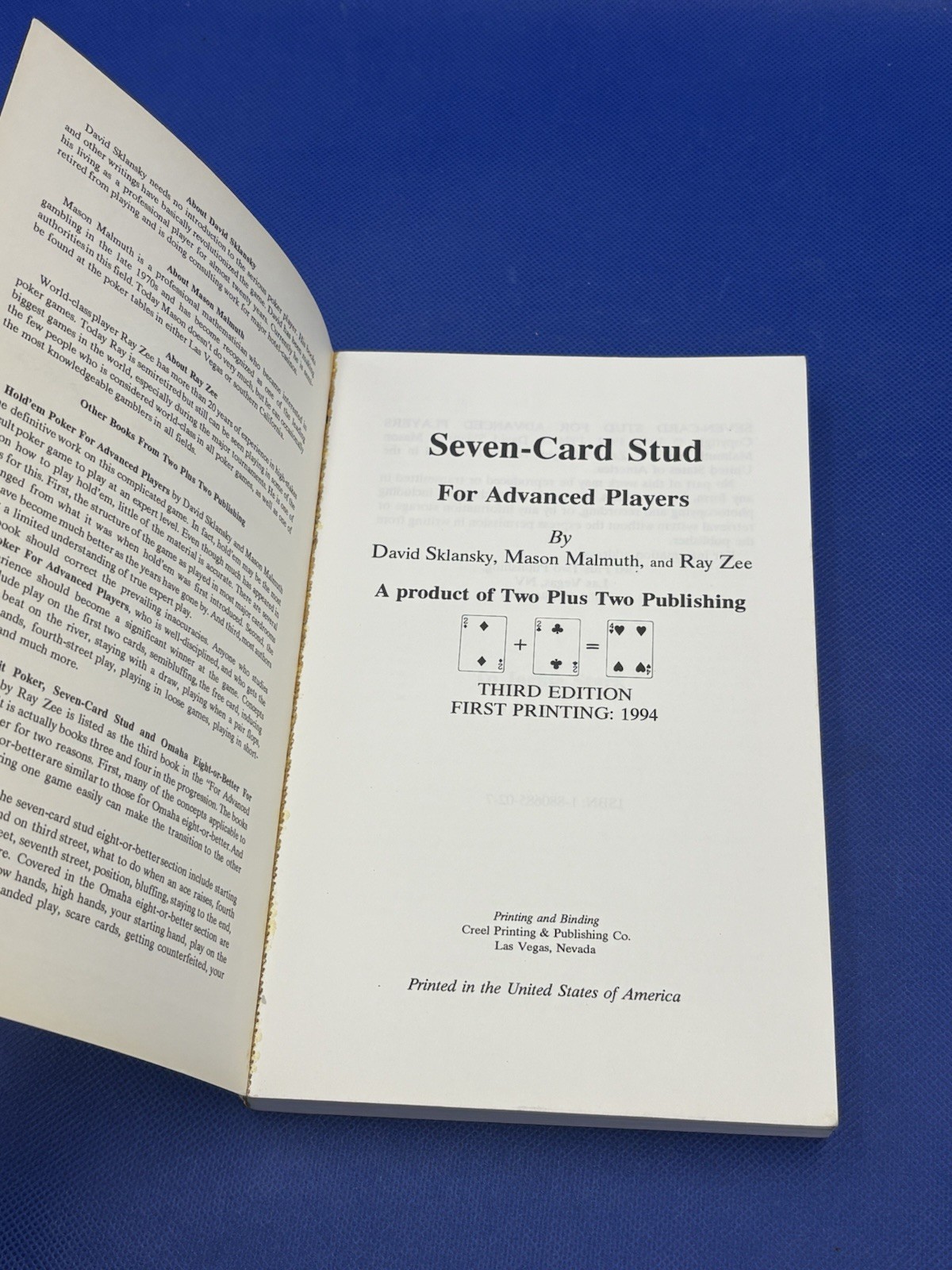 Vintage Rare 7 Card Stud Poker Casino Gambling Paperbacks, 5 Book Lot