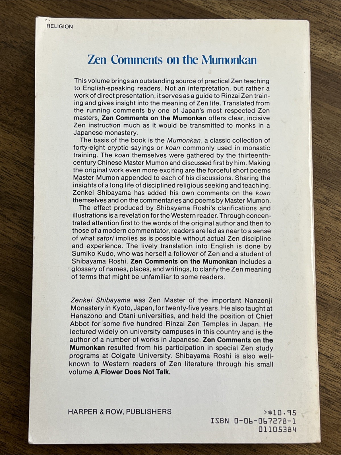 Zen Comments on the Mumonkan – Zenkei Shibayama. First Harper & Row PB, 1974