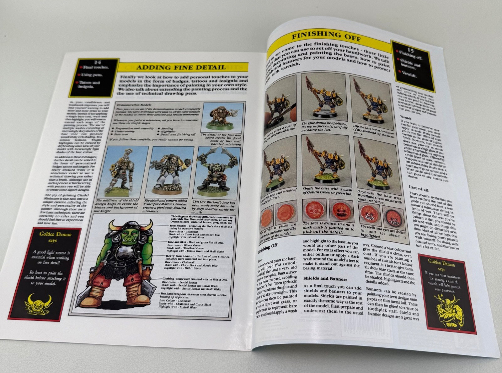 1989 Games Workshop Citadel Miniatures Painting Guide Blue Cover 15 Pg Softcover