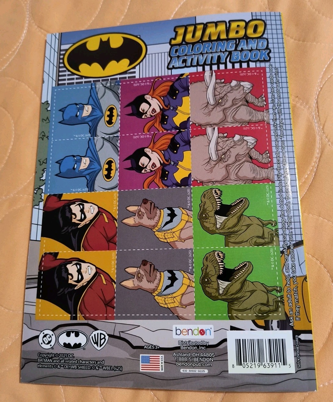 Batman & Dinosaurs Jumbo Coloring & Activity Book with Tear & Share Pages🆓Ship