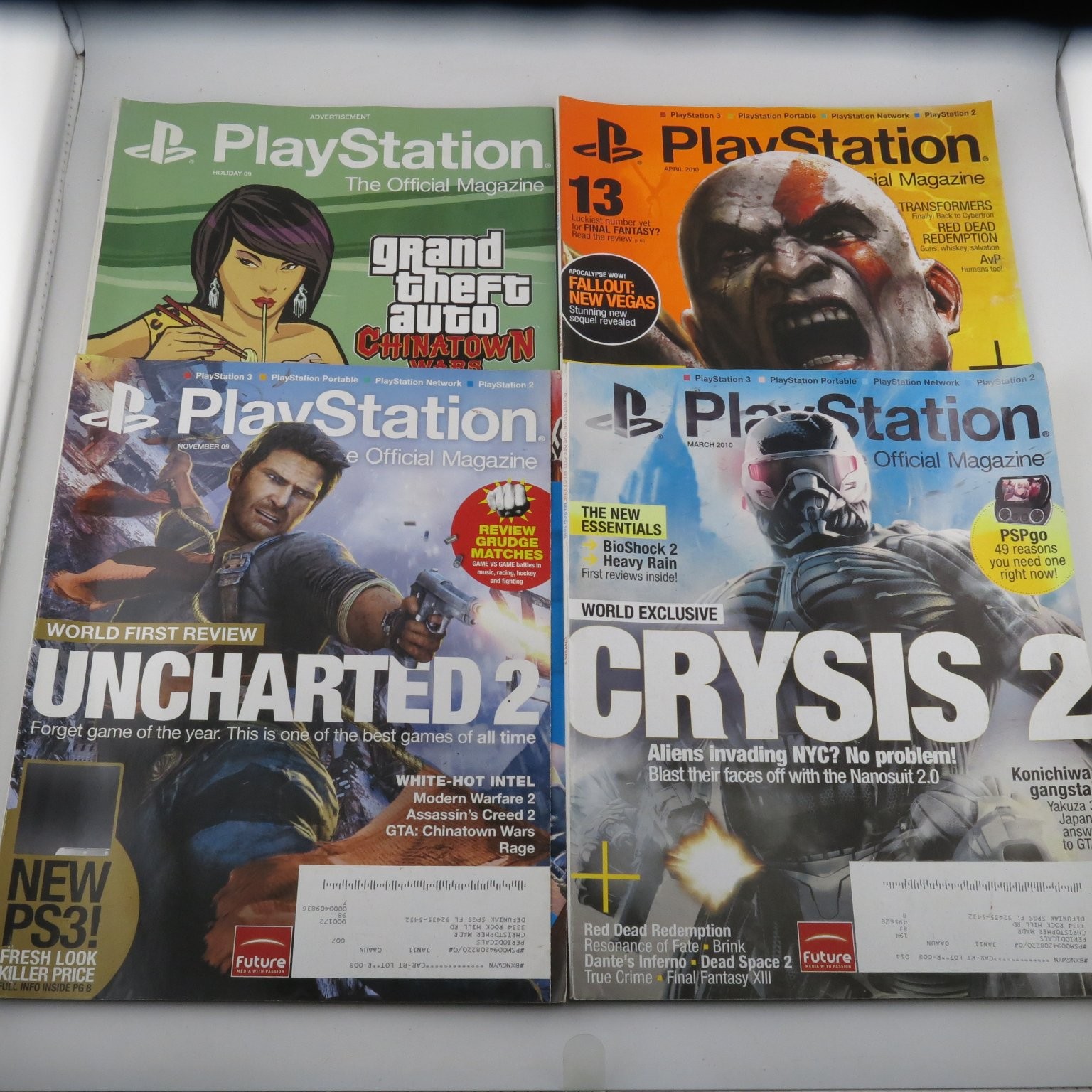 PlayStation Official Magazine Lot 5 Issues Uncharted 2 Crysis God of War III