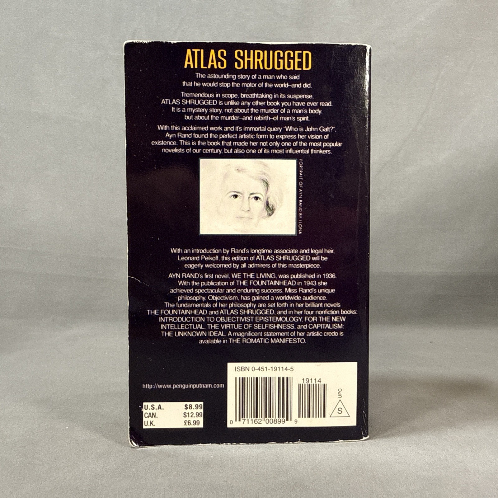 ATLAS SHRUGGED Ayn Rand, 10th Print, Paperback 35th Anniversary Ed 1992 Signet