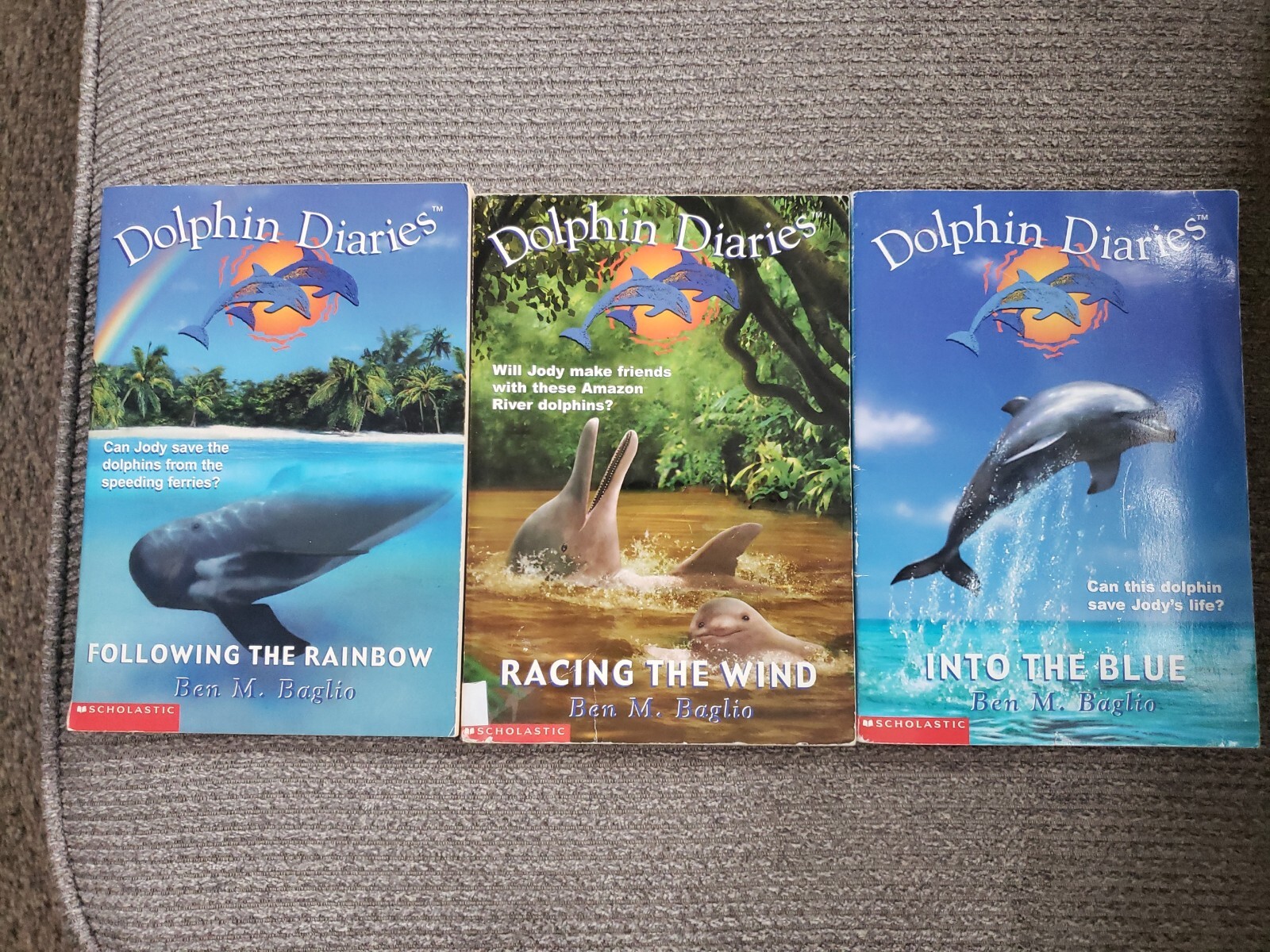 Lot of 3 Dolphin Diaries By Ben M. Baglio Scholastic Books: #1, 6, 7