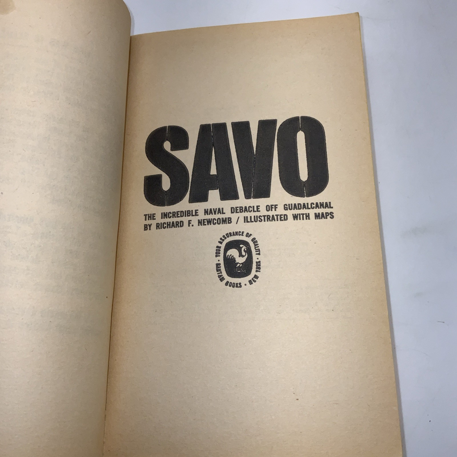 Savo ~ Richard F. Newcomb ~ 1963 1st Bantam PB