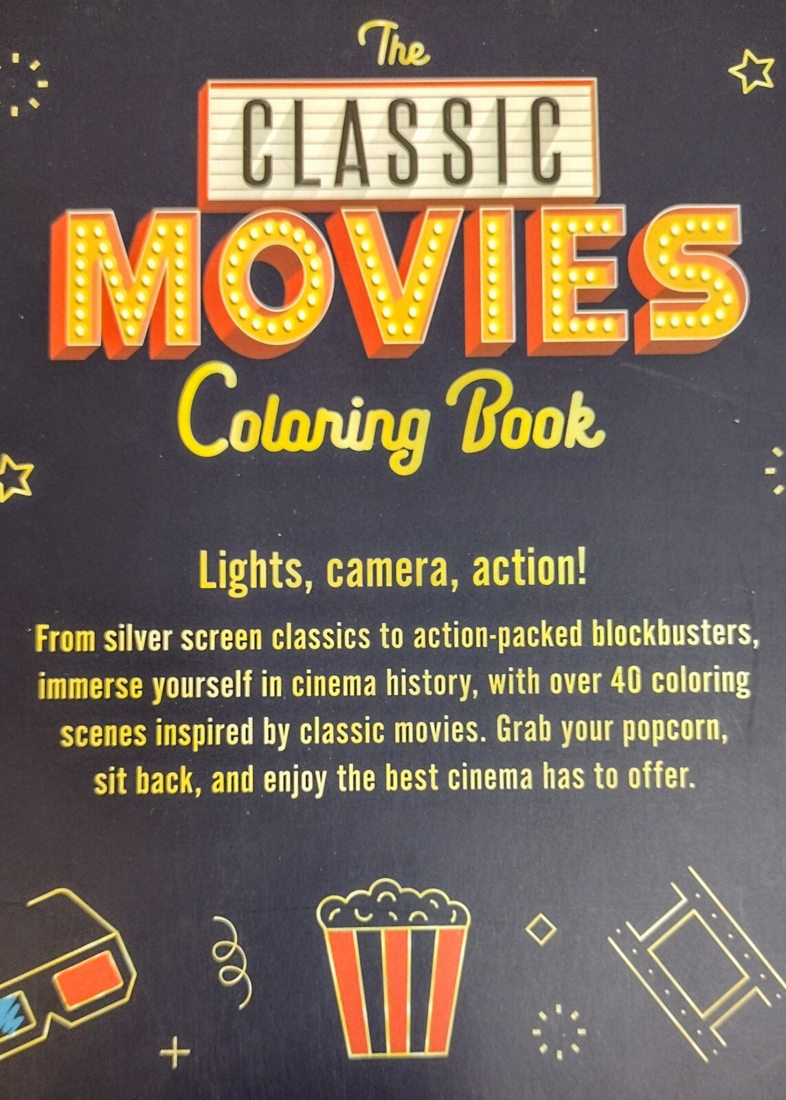 Coloring Book For Adults Or Young Adults/Movie Classics Theme /45 Pages/New