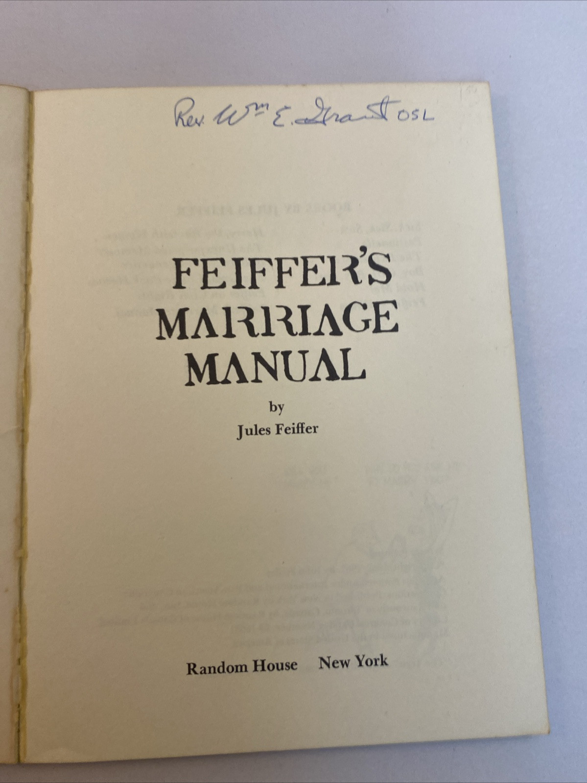 Feiffer’s Marriage Manual by Jules Feiffer, 1967