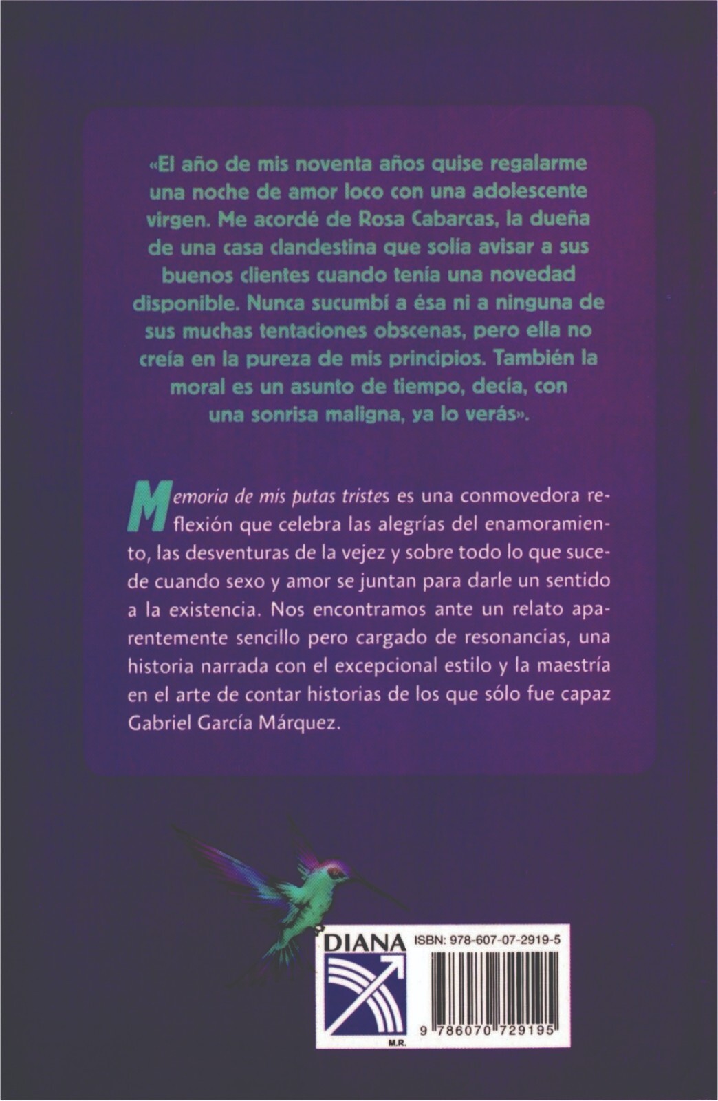 LIBRO “MEMORIA DE MIS P*TAS TRISTES”, DE GABRIEL GARCÍA MÁRQUEZ, EN ESPAÑOL