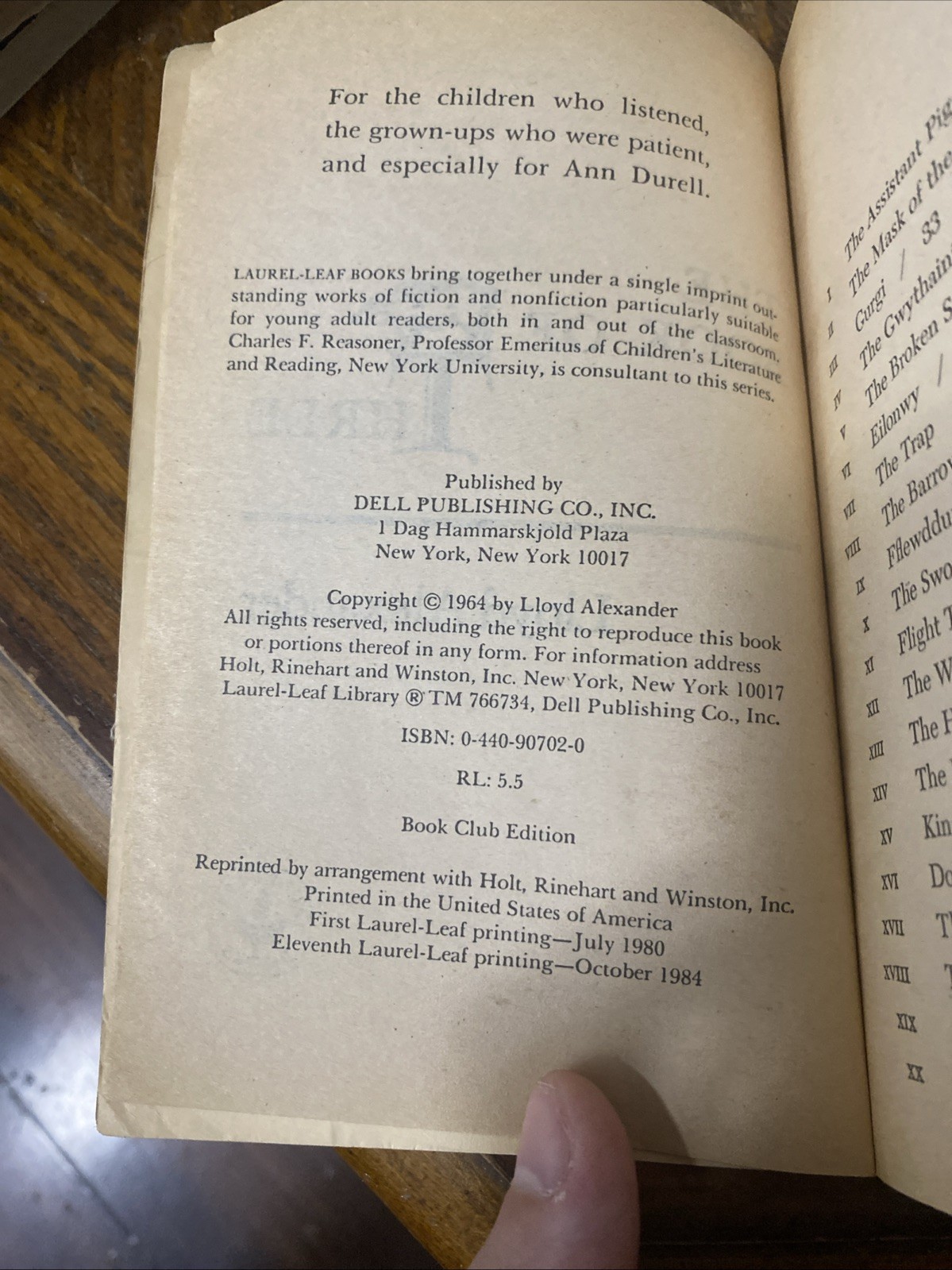 The Book of Three Lloyd Alexander First Edition Eleventh Print Book Club Edition