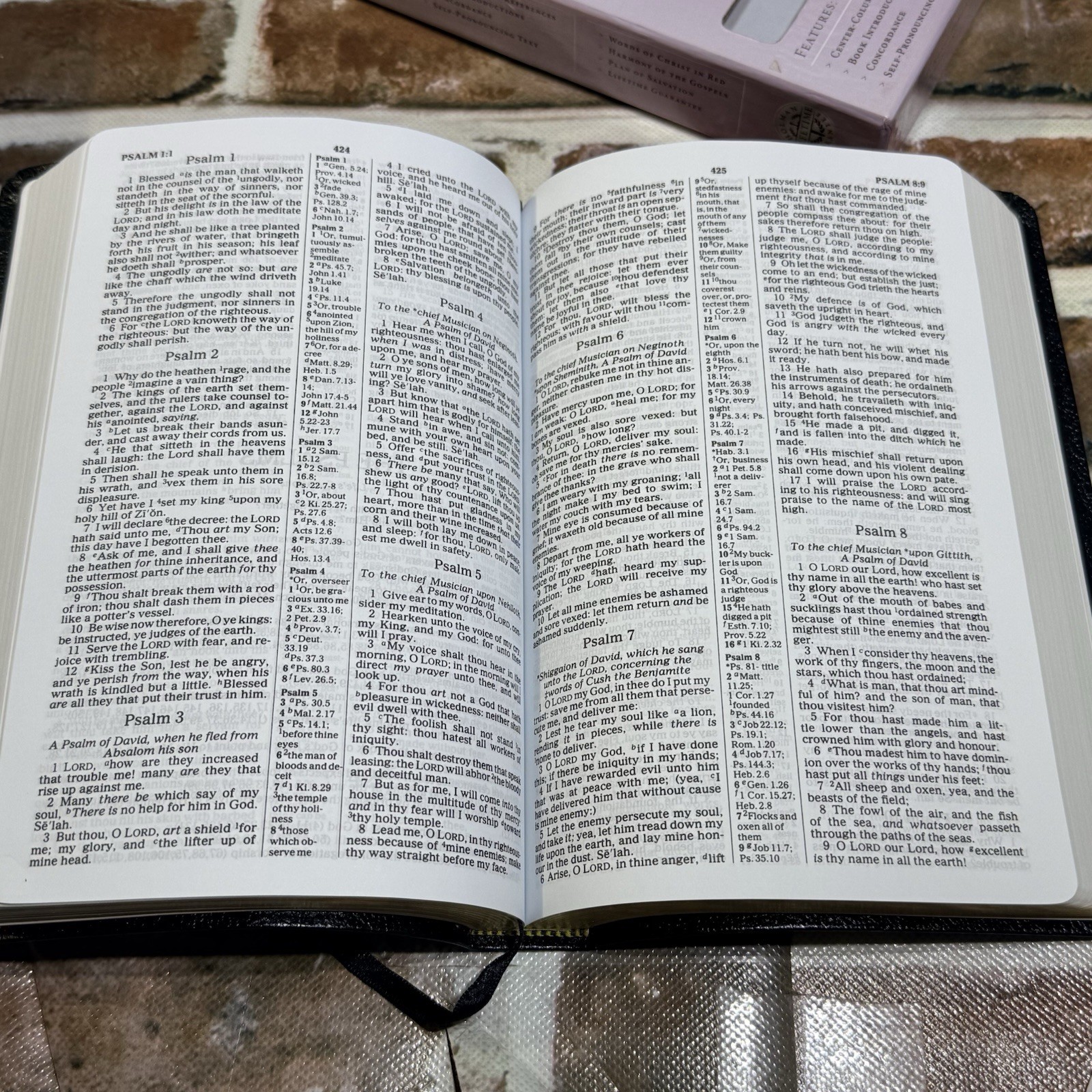 KJV Personal Reference Bible Black Genuine Leather Concordance Red Letter