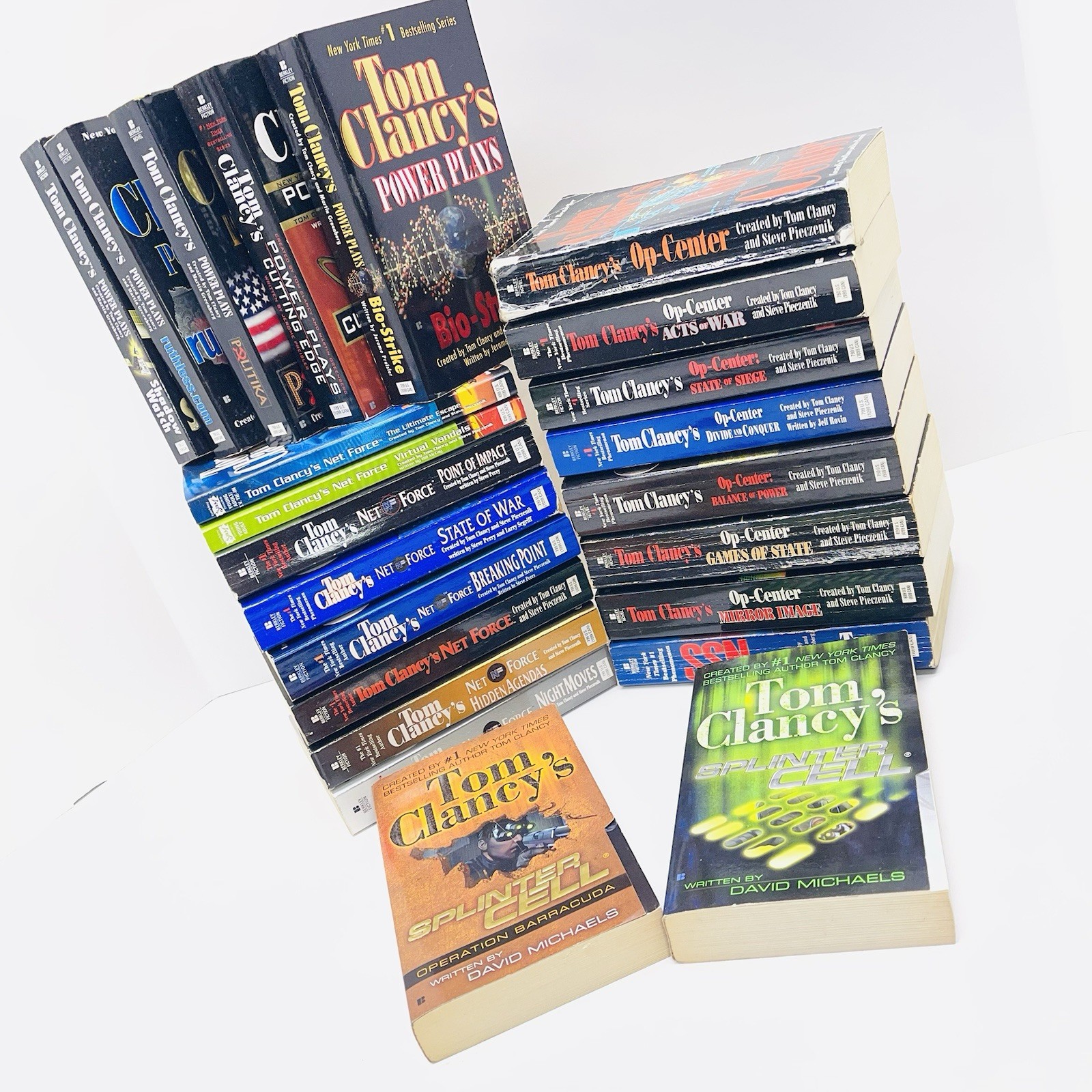 Lot of 23 Tom Clancy Paperbacks Splinter Cell, Op-Center, Power Plays, Net Force