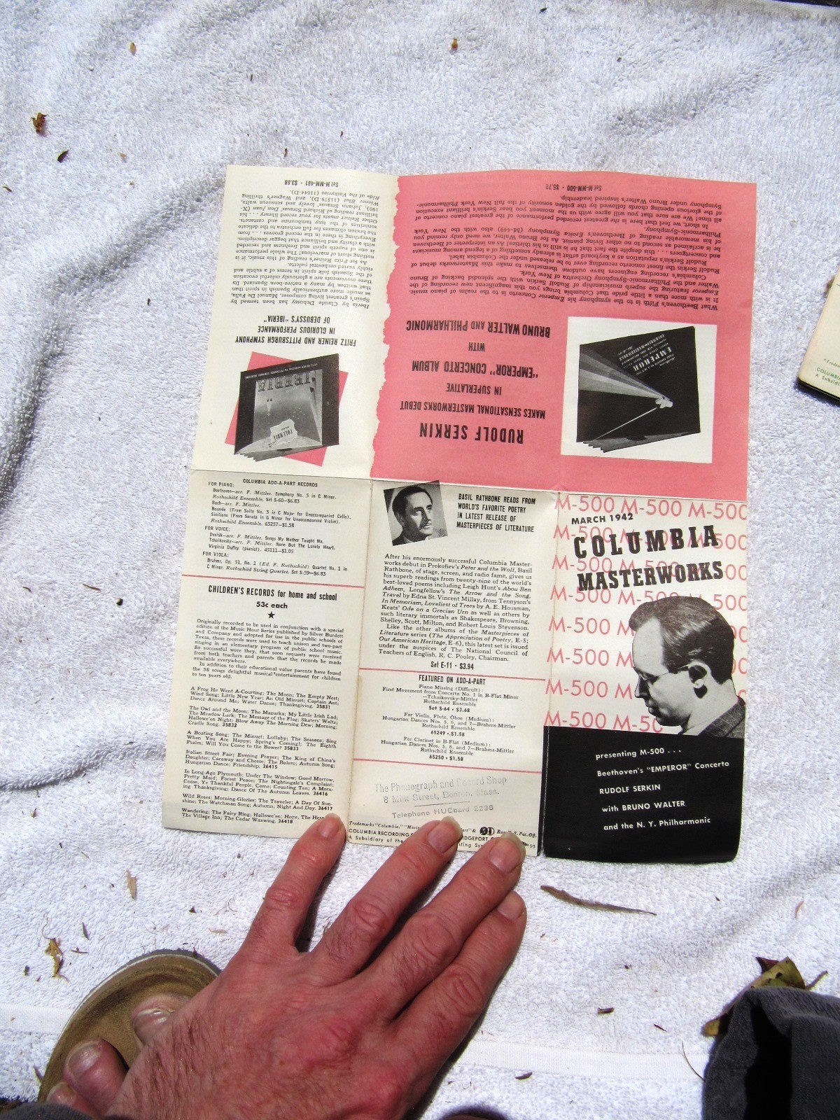 March 1942 COLUMBIA MASTERWORKS Supplement Rudolf Serkin Walter RECORD CATALOG