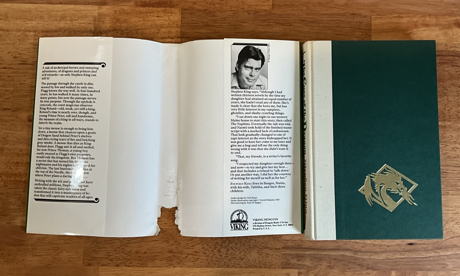 THE EYES OF THE DRAGON – Stephen King (1987, Hardcover 1st ) Gutter Code MP3Y