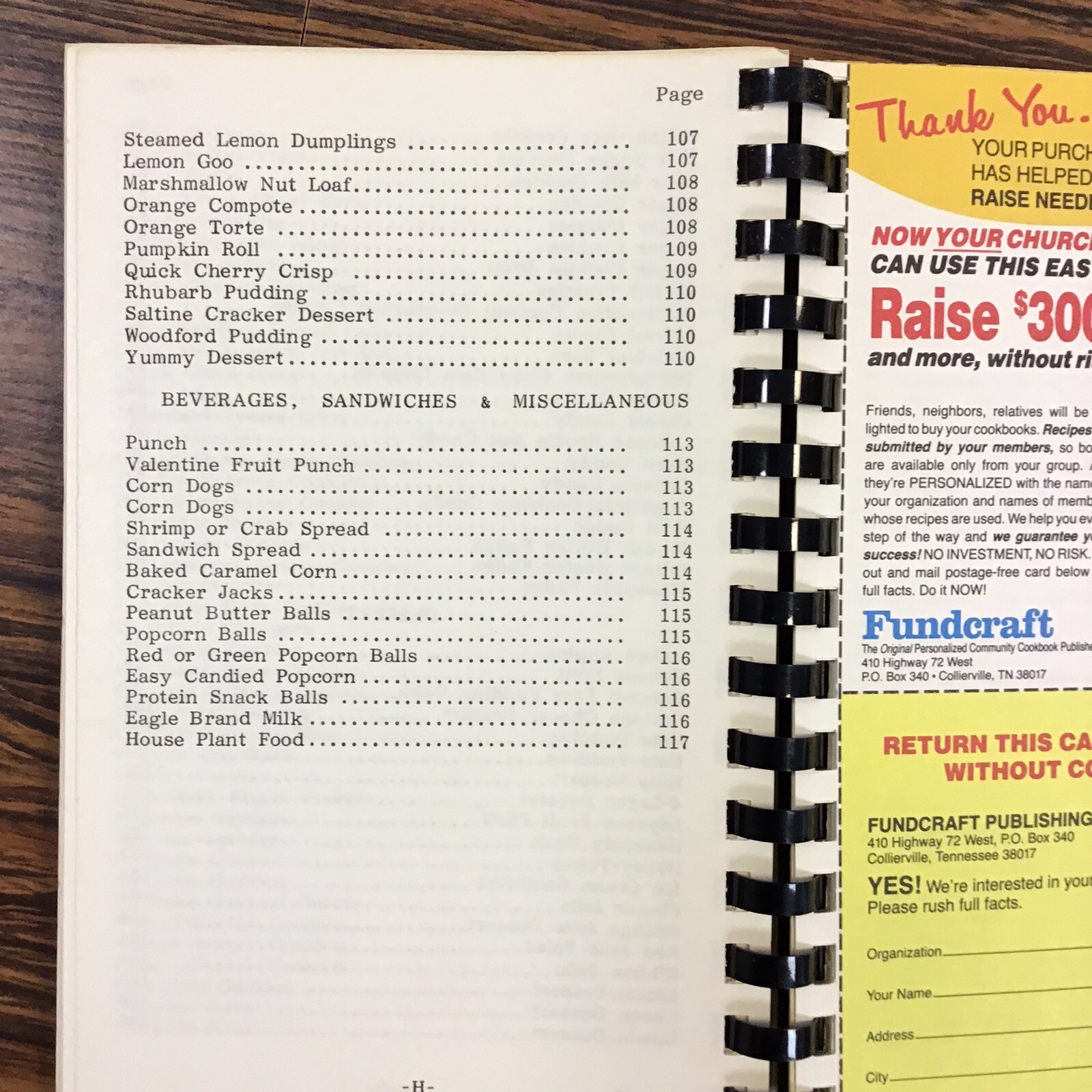 Oakwood Ohio Auglaize Chapel Church of God Vtg 1986 Cookbook SEE INDEX PHOTOS