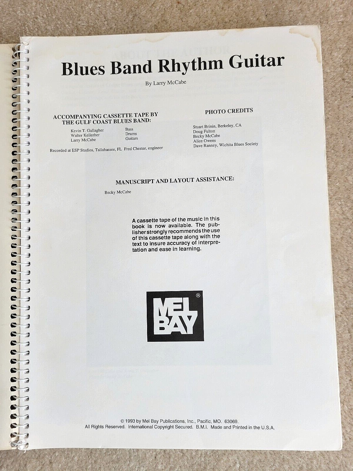 BLUES BAND RHYTHM GUITAR By Larry Mccabe – Spiral Bound 1993