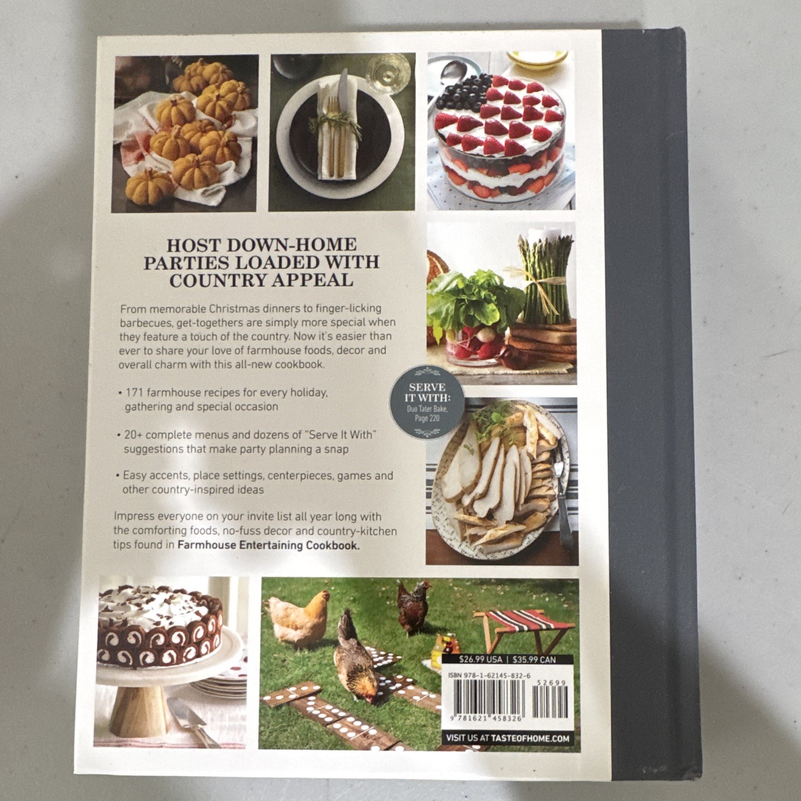 Taste of Home Farmhouse Entertaining Cookbook Hardcover Illustrated 2022