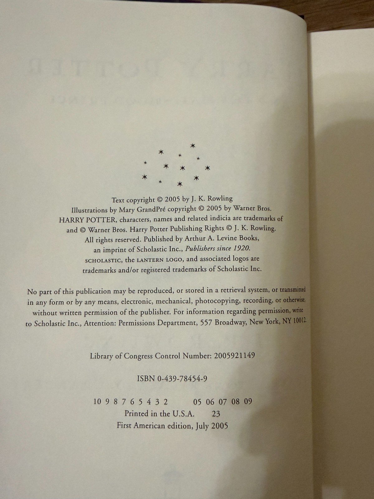 Harry Potter Complete Set 7 First American Edition with Errors Hardcover 1st HC