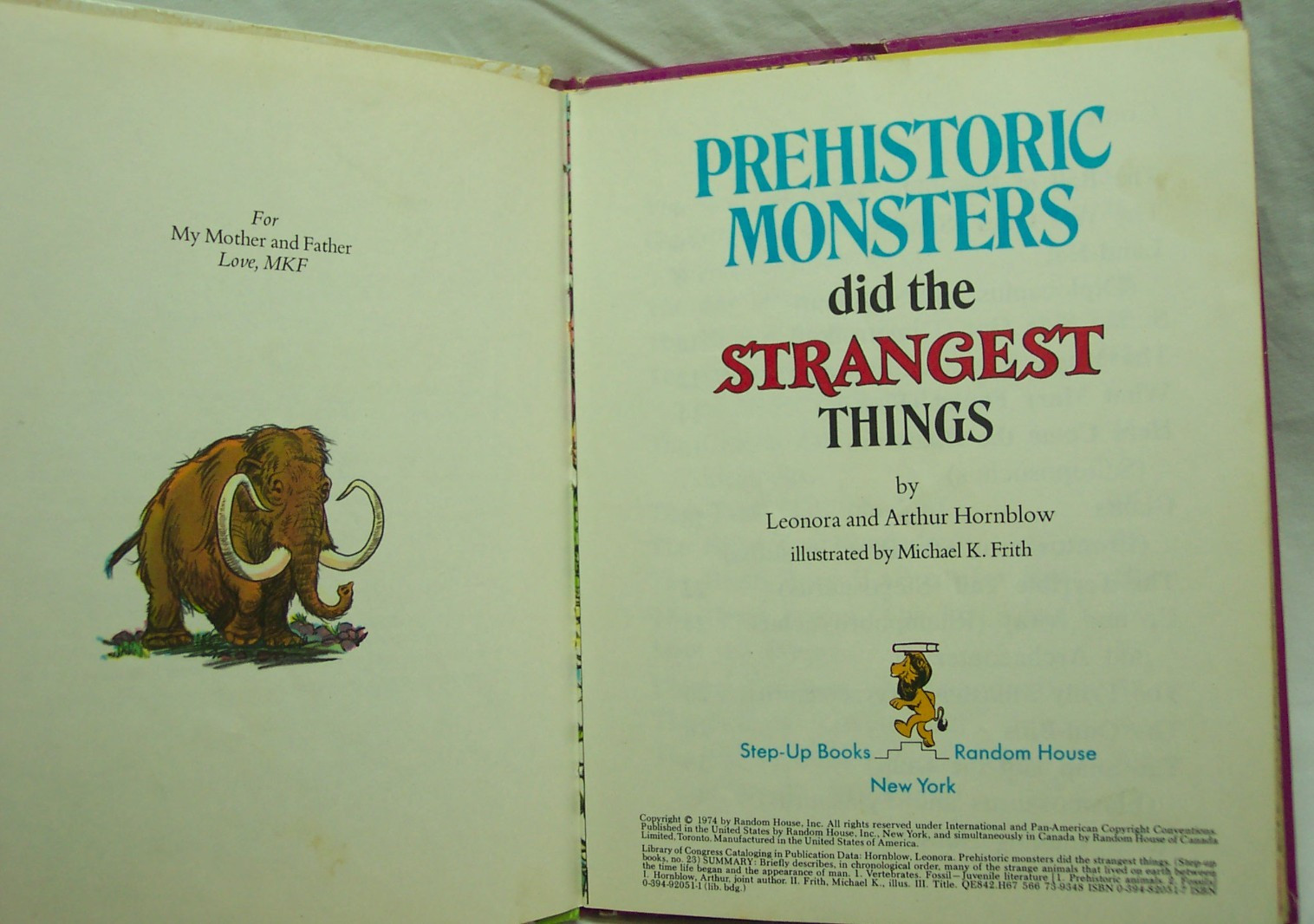 VINTAGE 1974 PREHISTORIC MONSTERS DID THE STRANGEST THINGS CHILDREN’S BOOK