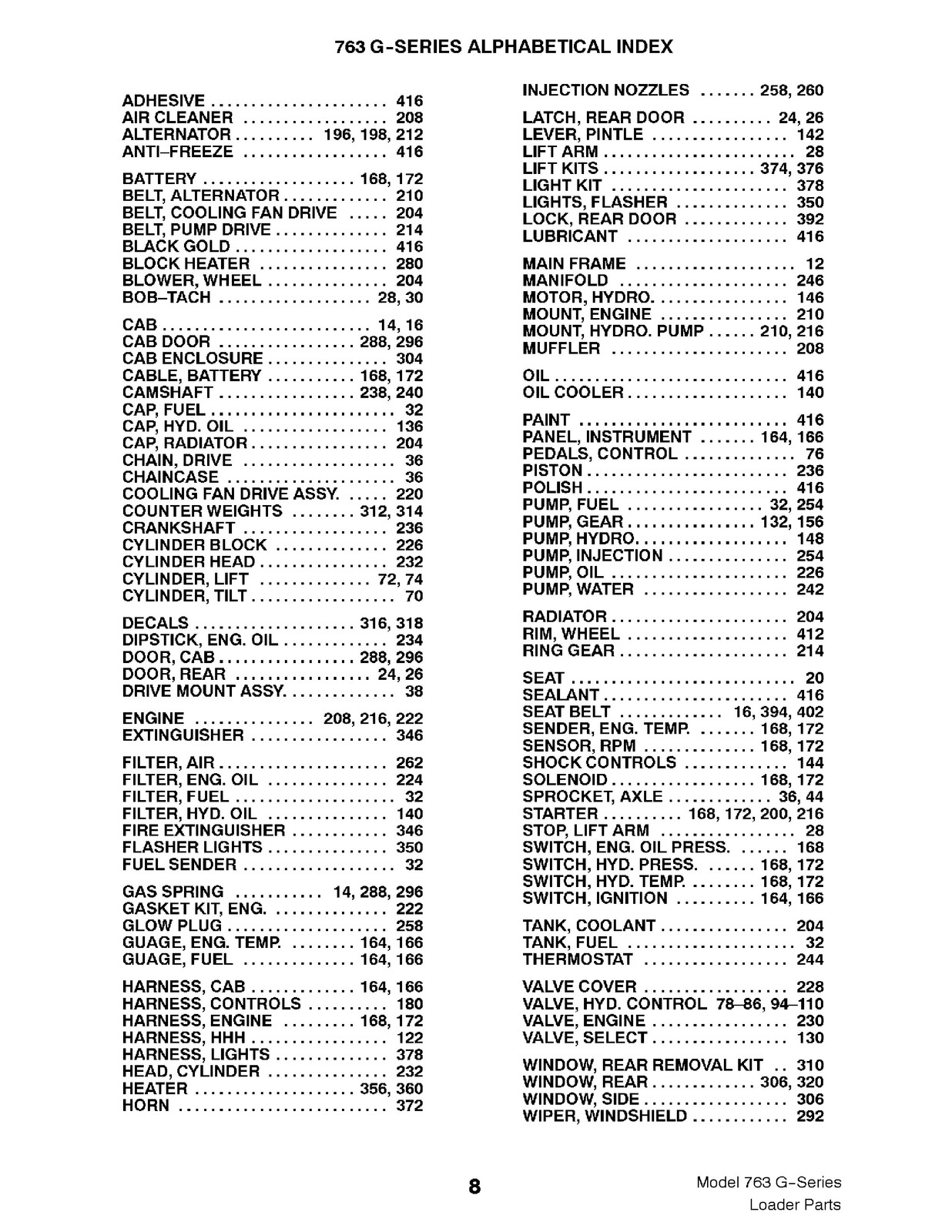 BOBCAT 763 G-Series Parts Manual SN 512250001 512450001 512620001 Up – BOUND
