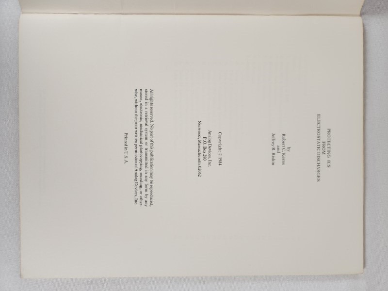 ESD Prevention Manual: Protecting ICS From Electrostatic Discharges 1984 PB
