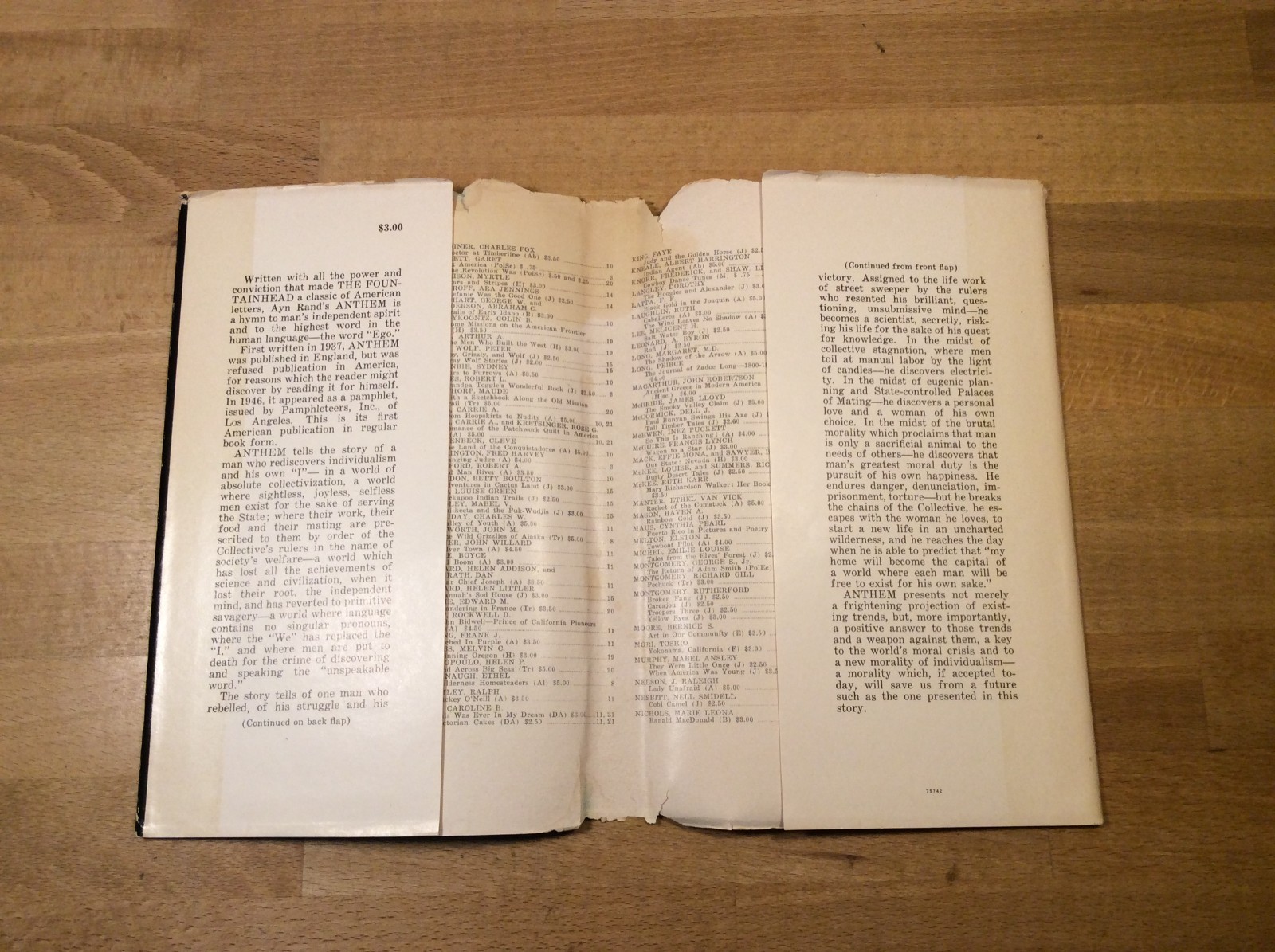 Anthem, Ayn Rand, RARE 1953 Hardcover w/ Dust Jacket