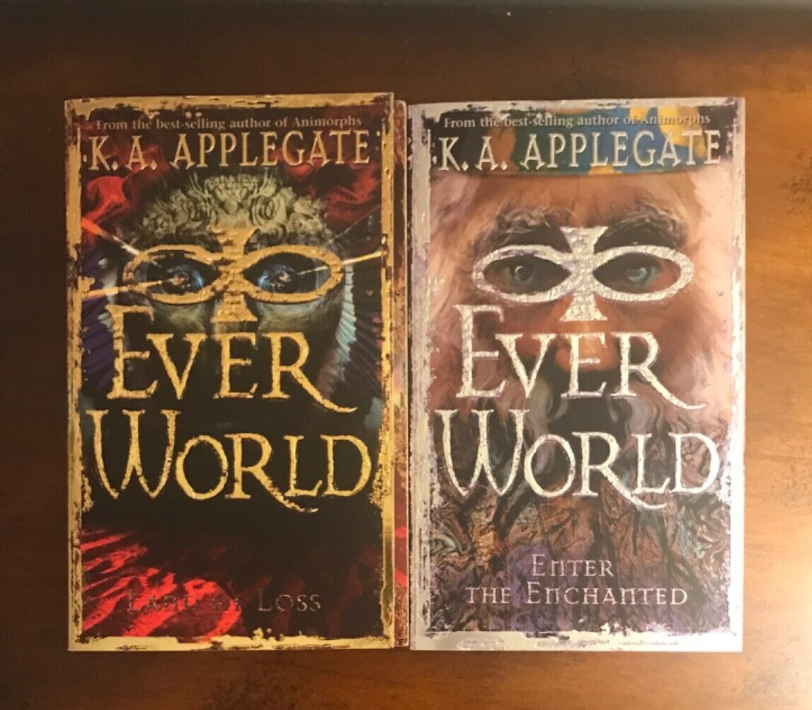 K.A. Applegate Everworld Book Lot Of 2 Fantasy Vintage Scholastic 1999