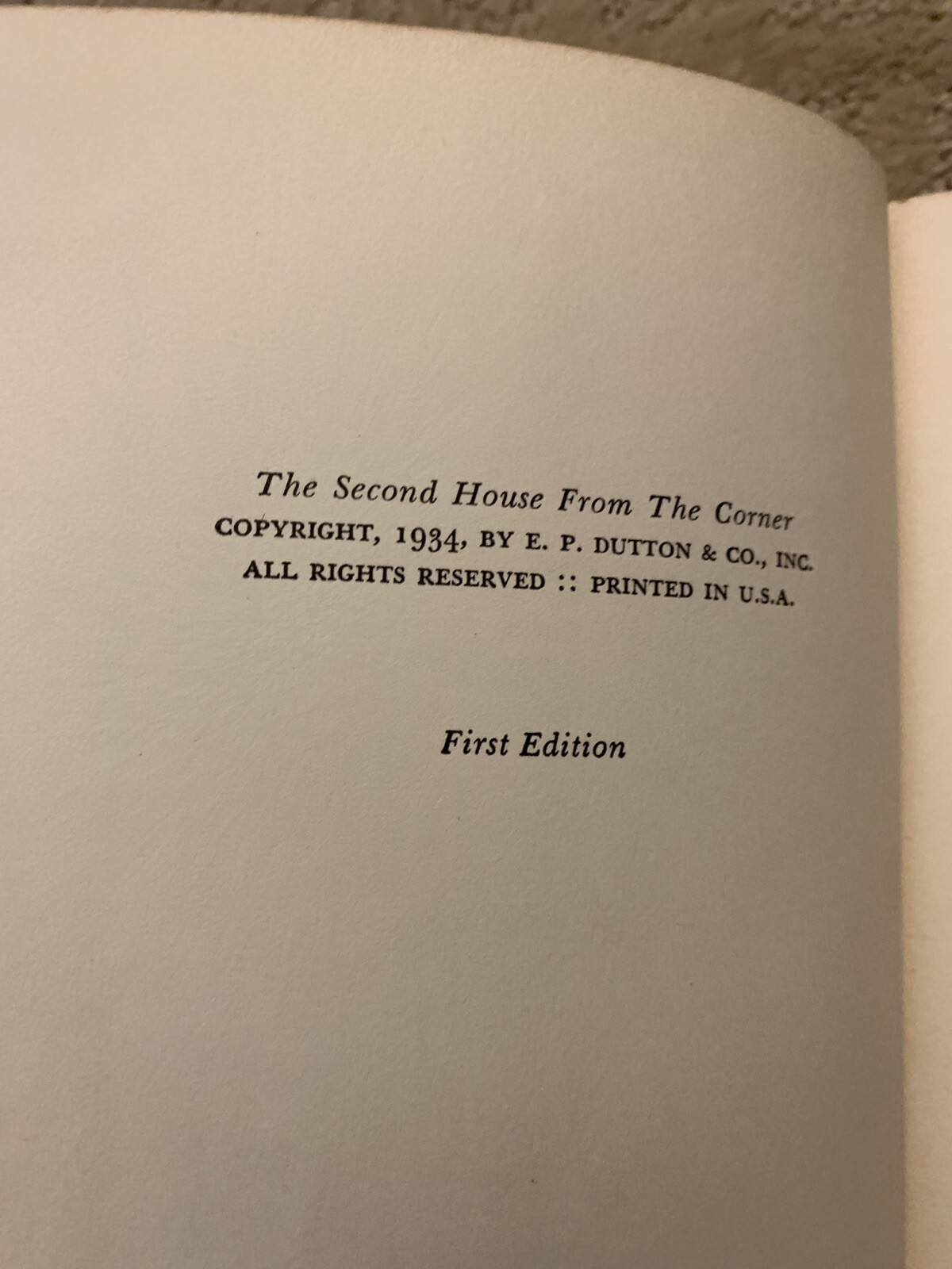 The Second House From the Corner by Max Miller Signed