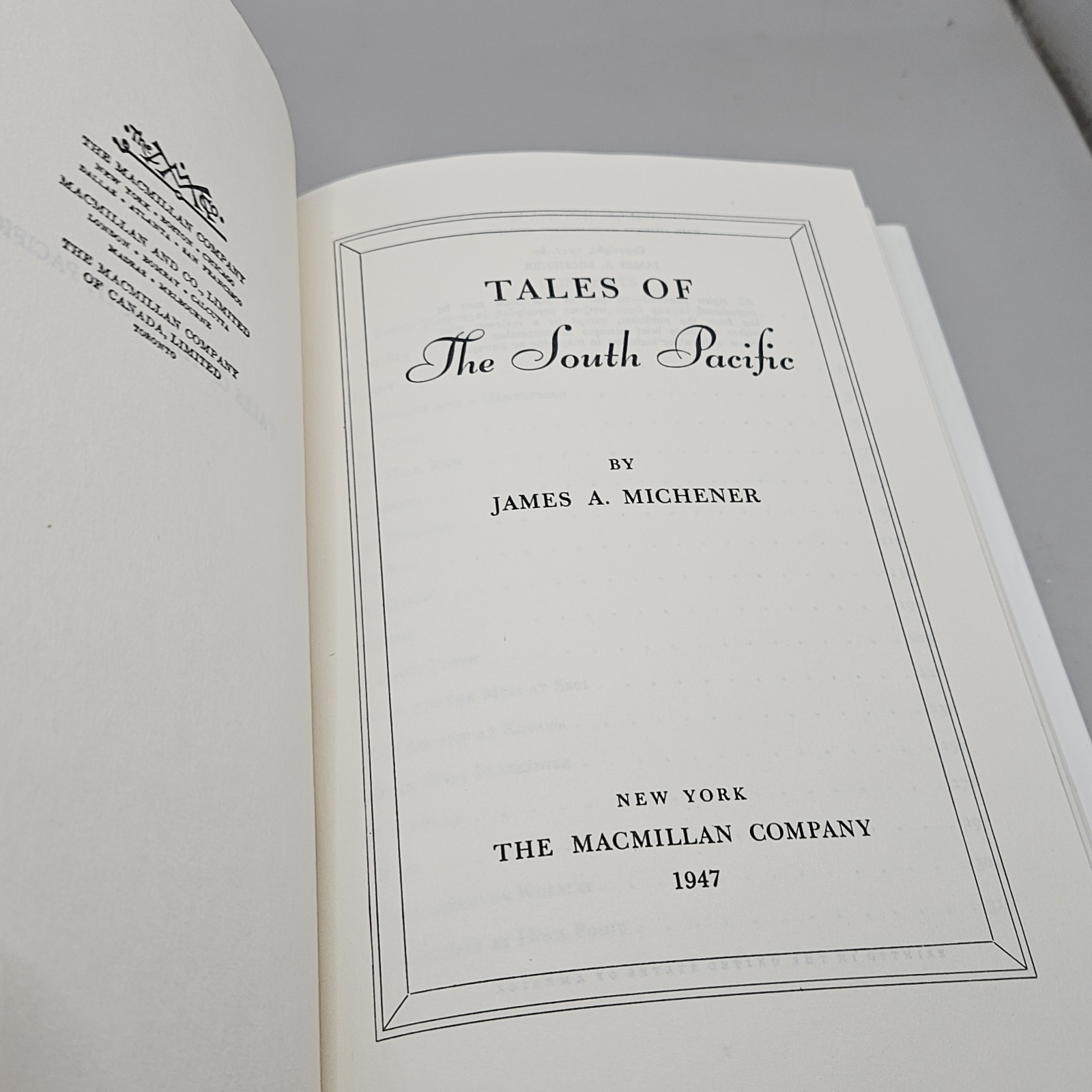 James A. Michener Tales of the South Pacific 1st Edition 1947 Hardcover