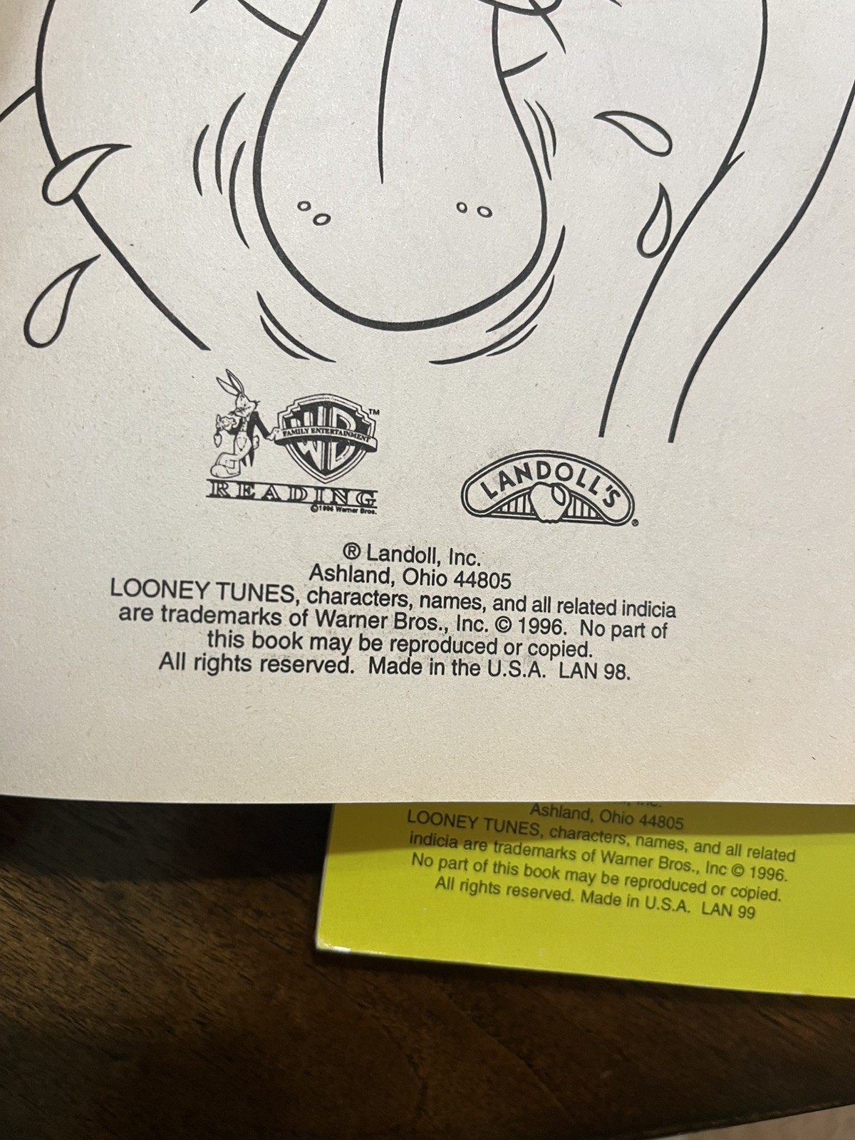 New Vintage Looney Tunes Jumbo Coloring Activity Book Landolls 1996 Lot Of 2