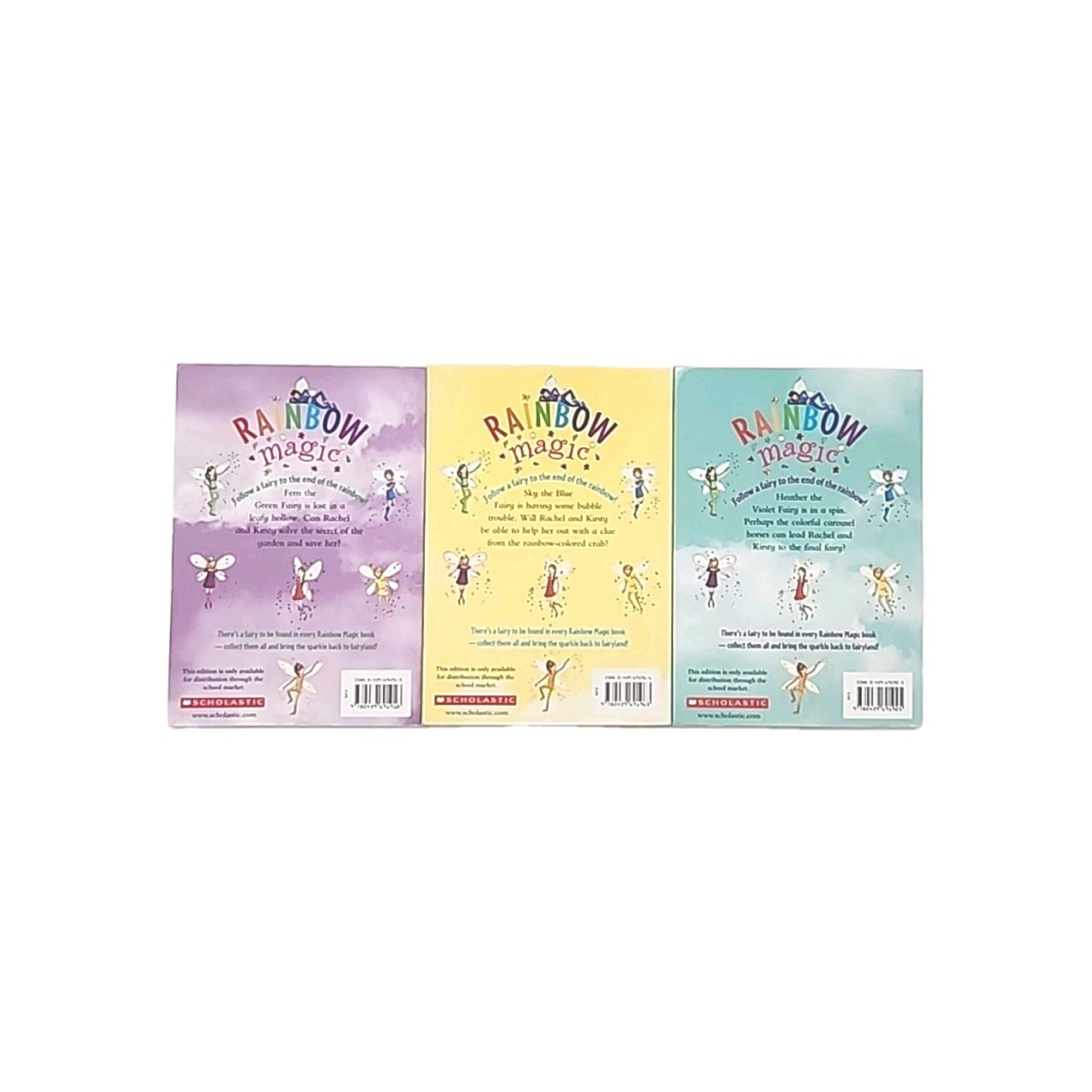 Rainbow Magic Daisy Meadows books 4 Fern, 5 Sky, & 7 Heather Paperback Book Lot