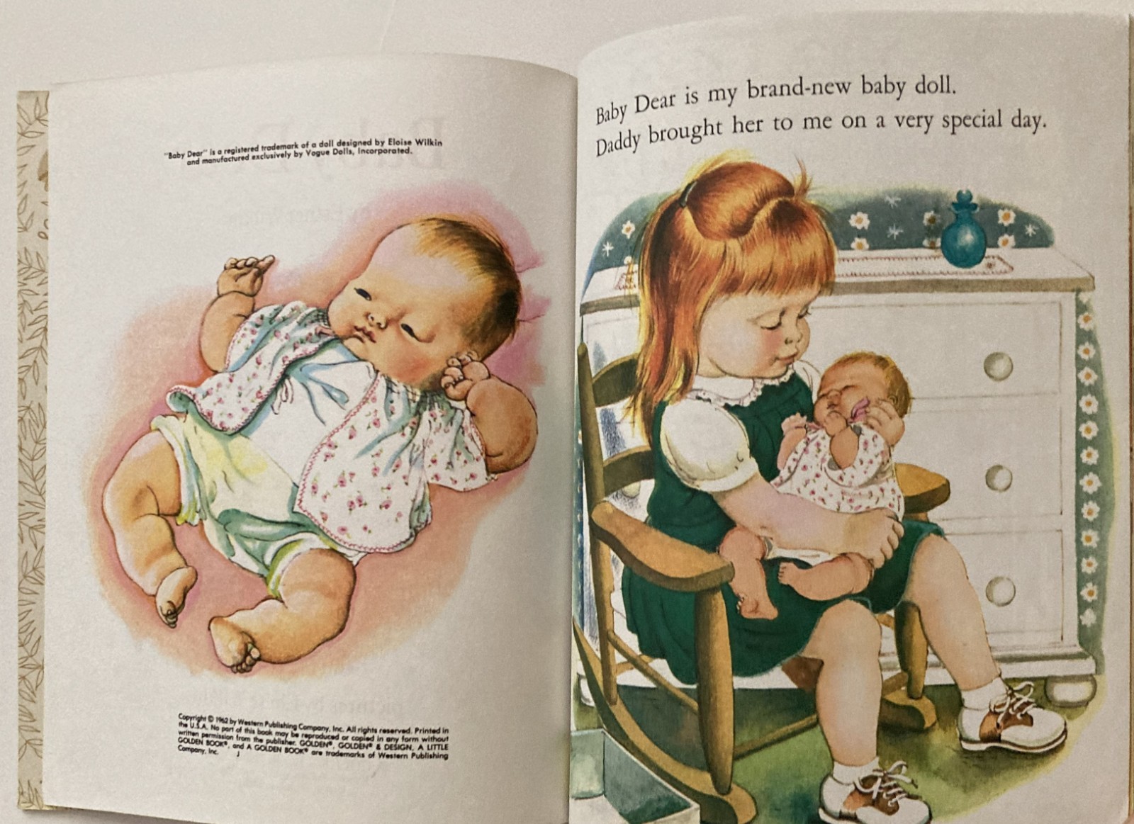 VTG Baby Dear Little Golden Book 1962/1986 Esther Eloise Wilkin Vogue Doll VGC
