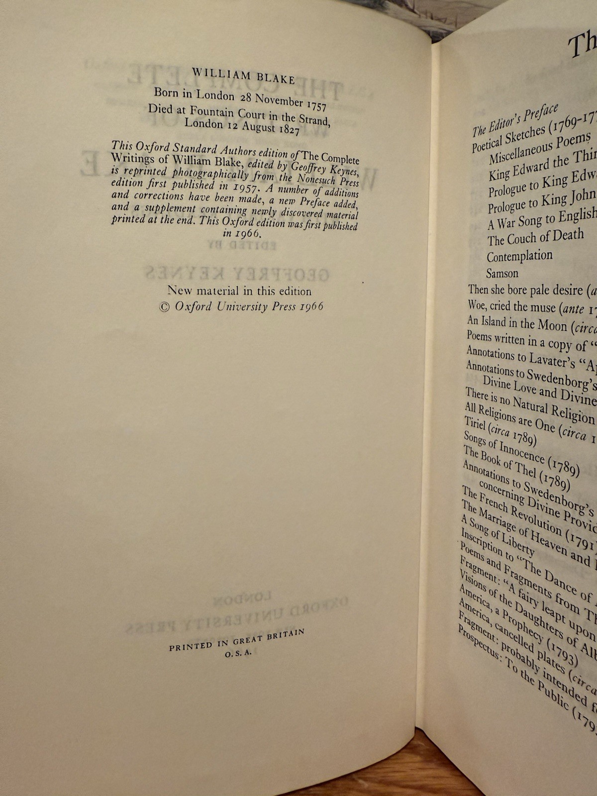 Blake: Complete Writings, ed. Geoffrey Keynes. Oxford U.P., 1966 GVC