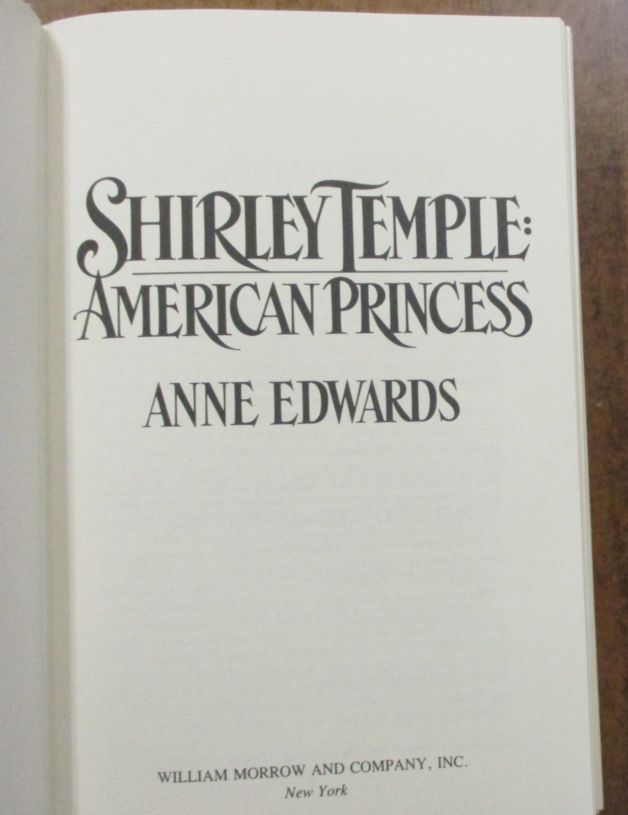 “Shirley Temple: American Princess” Hardcover Book (1988) First Edition