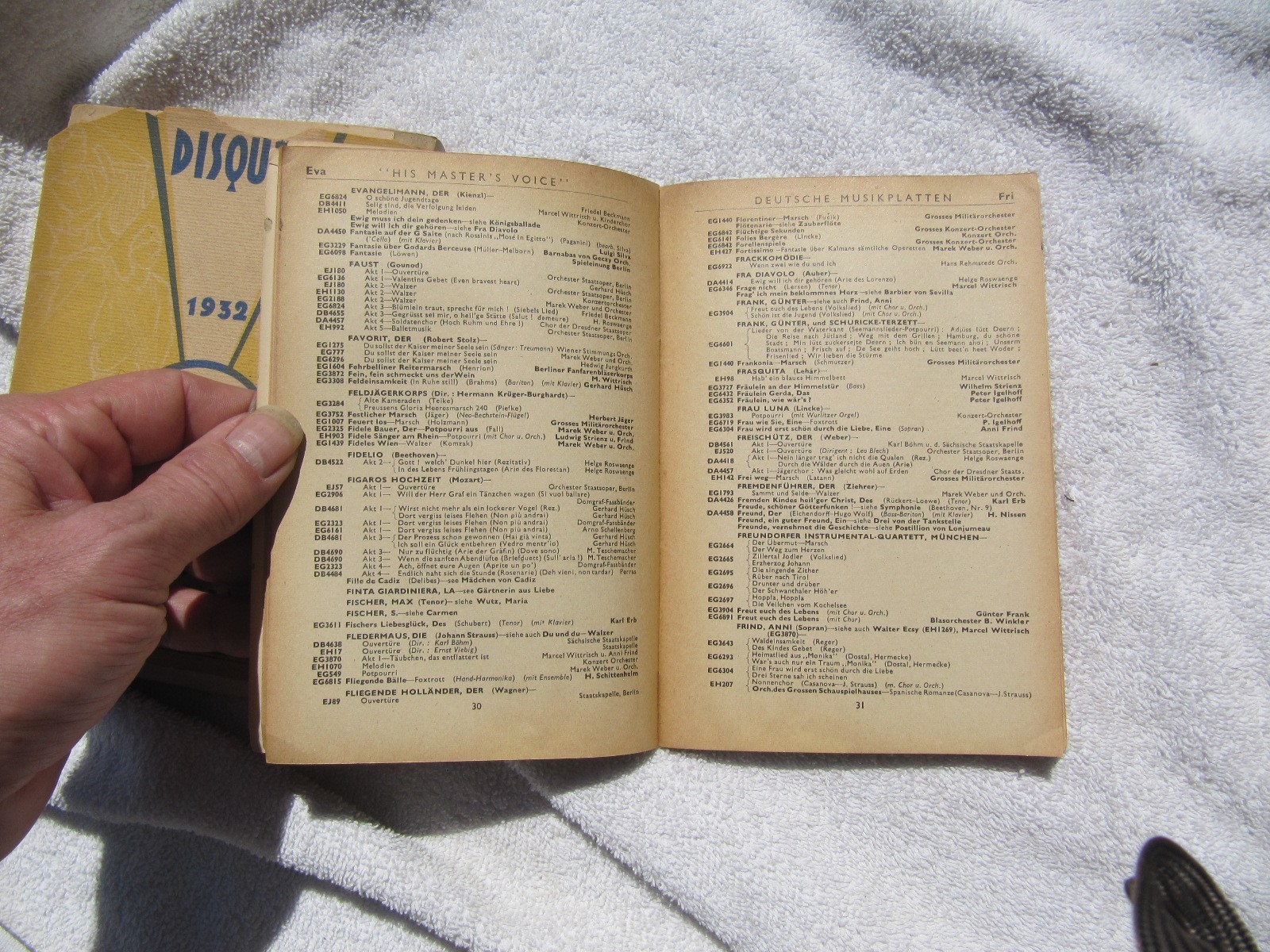 1949 His Master’s Voice GERMAN CATALOGUE Verzeichnis der Deutschen Musikplatten