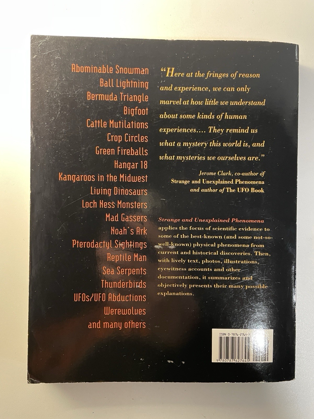 Strange and Unexplained Phenomena – Paperback By Jerome Clark 1997- Excellent