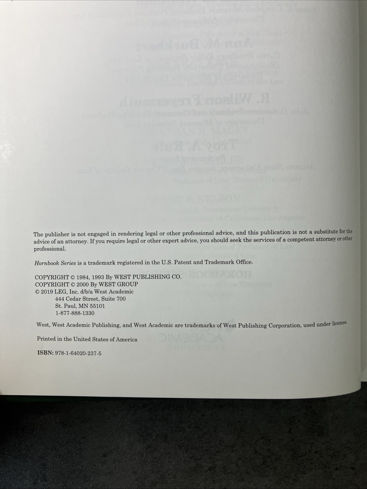 The Law of Property 4th Edition Whitman Burkhart Freyermuth Rule Hornbook 2019
