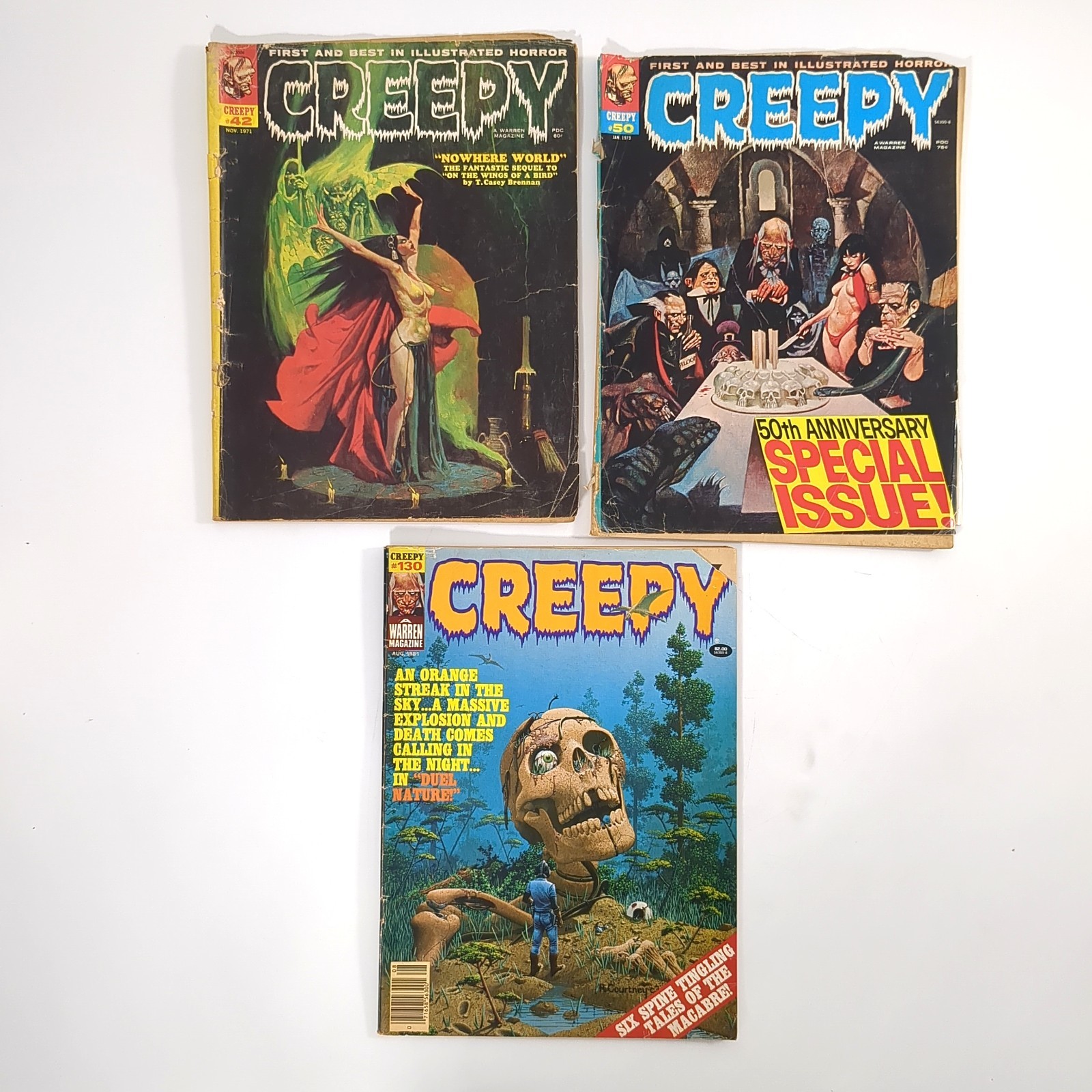 Creepy Magazine Lot 42 50 130 Warren Horror Comics 1971 1973 1981