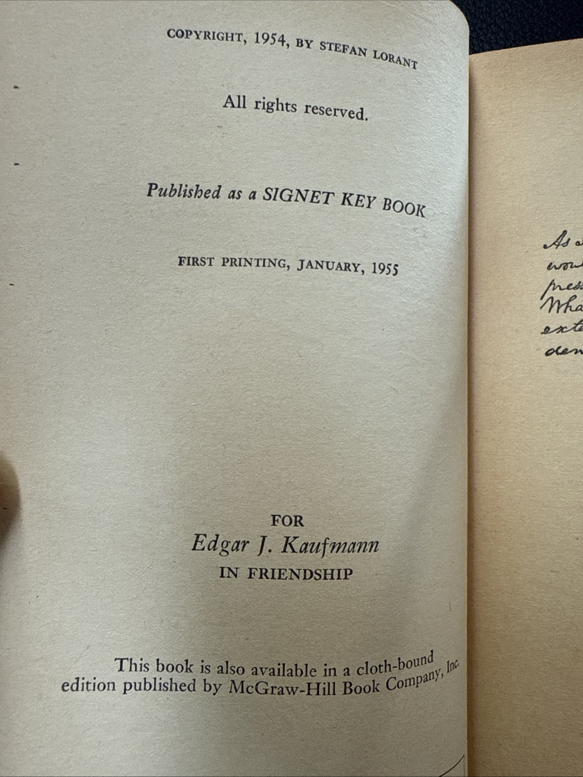 THE LIFE OF ABRAHAM LINCOLN by Stefan Lorant 1955 Vintage Signet PAPERBACK BOOK