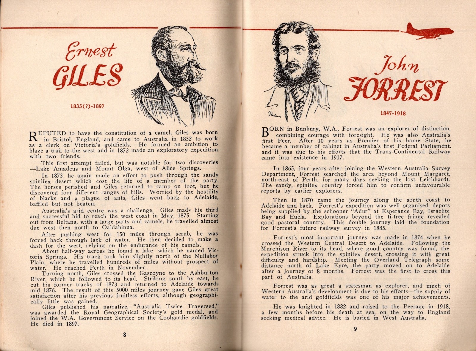 TAA Presents 54 EXPLORERS of AUSTRALIA 58 pages Trans Australia Airlines 1955
