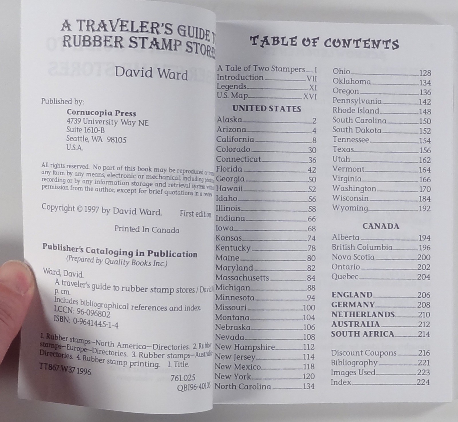 1997 A TRAVELER’S GUIDE TO RUBBER STAMP STORES worldwide CRAFTS scrapbooking