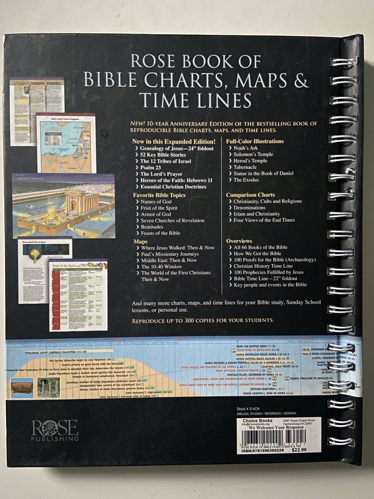 Rose Book of Bible Charts, Maps, & Time Lines (Spiral Bound Hardcover) VERY GOOD