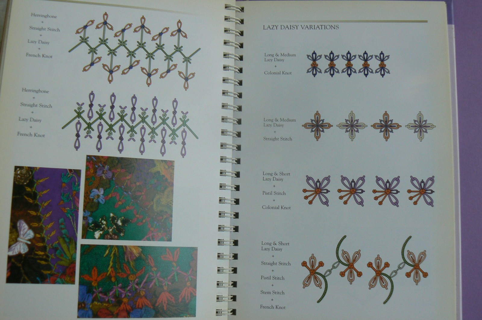 FLORAL STITCHES, illustrated guide, Judith Baker Montano,spiral HC LN!