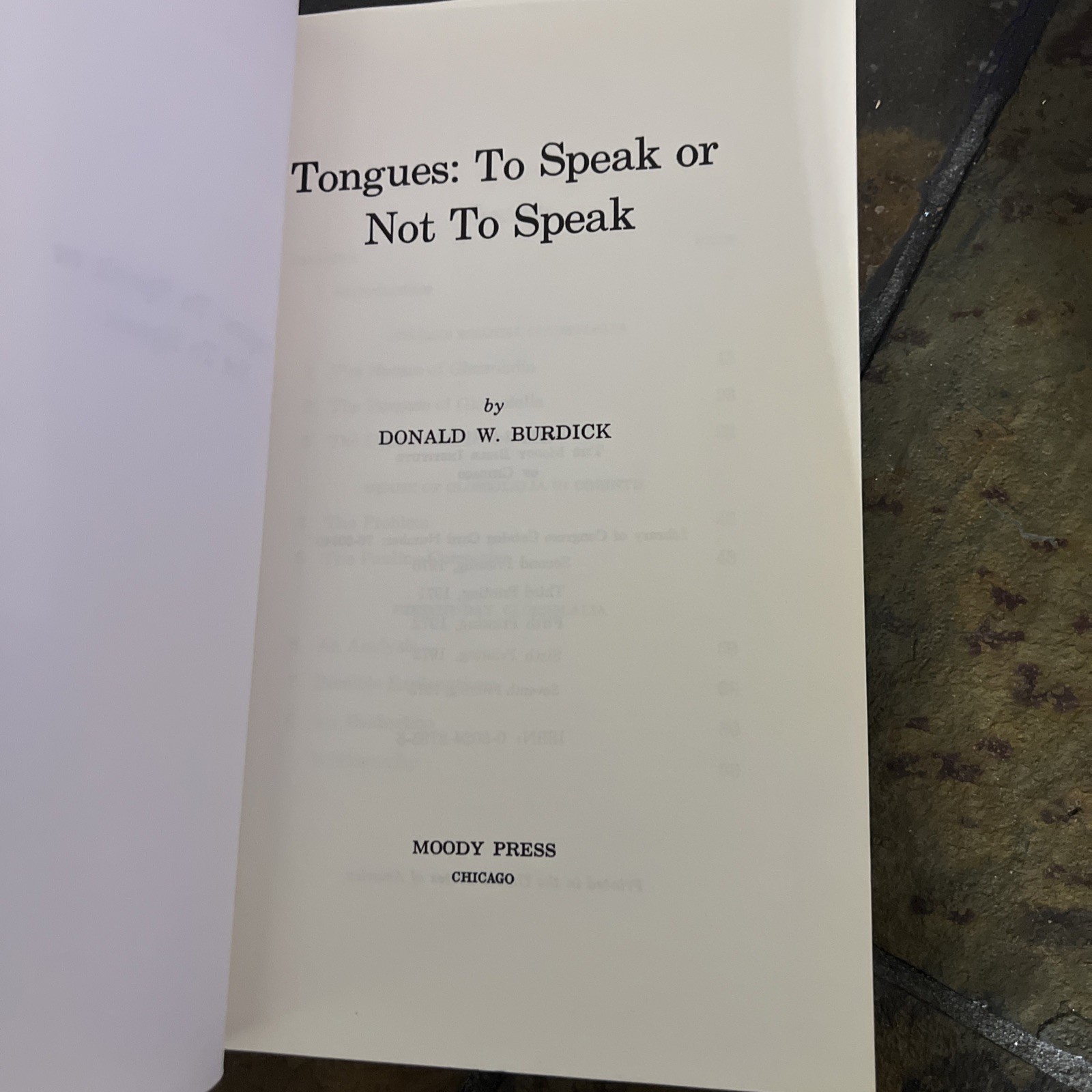 Tongues: To Speak or Not to Speak by Donald W. Burdick (1969, Trade Paperback)