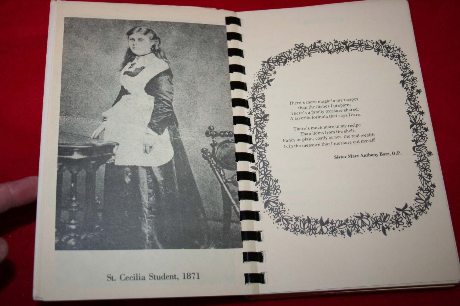 Vintage SAINT St CECILIA ACADEMY Nashville Tennessee 1978 COOKBOOK Recipes Food