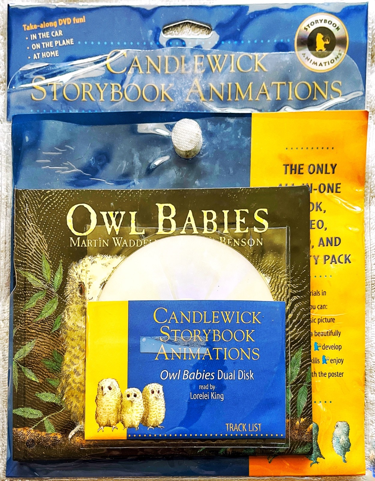 Owl🦉Babies📘Candlewick📀Storybook🥚Animations Book +DVD Martin Waddell FreeShip
