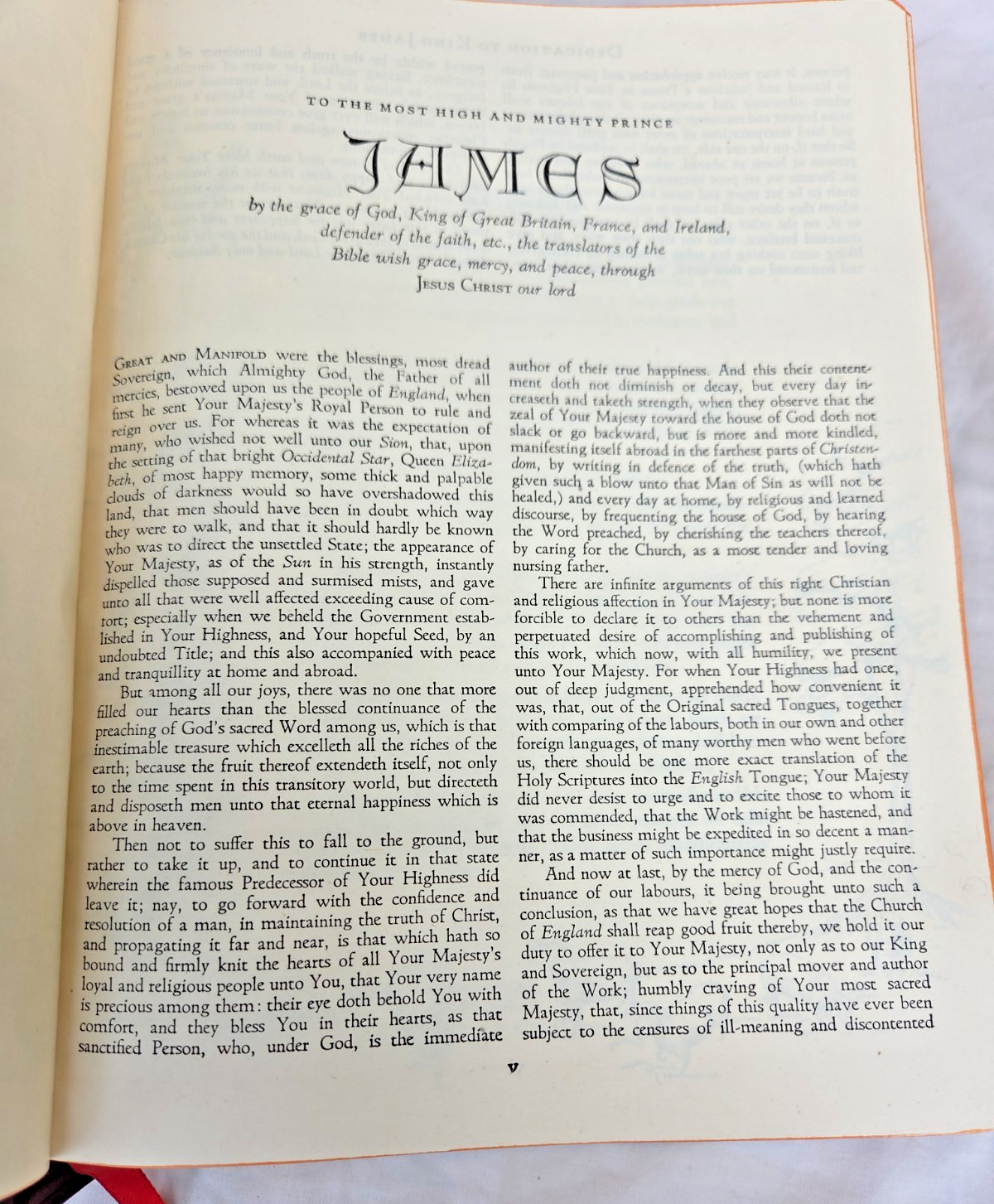 HOLY BIBLE Good Leader Authorized KJV 1952 Red Letter Leather Bound Gold Gilded