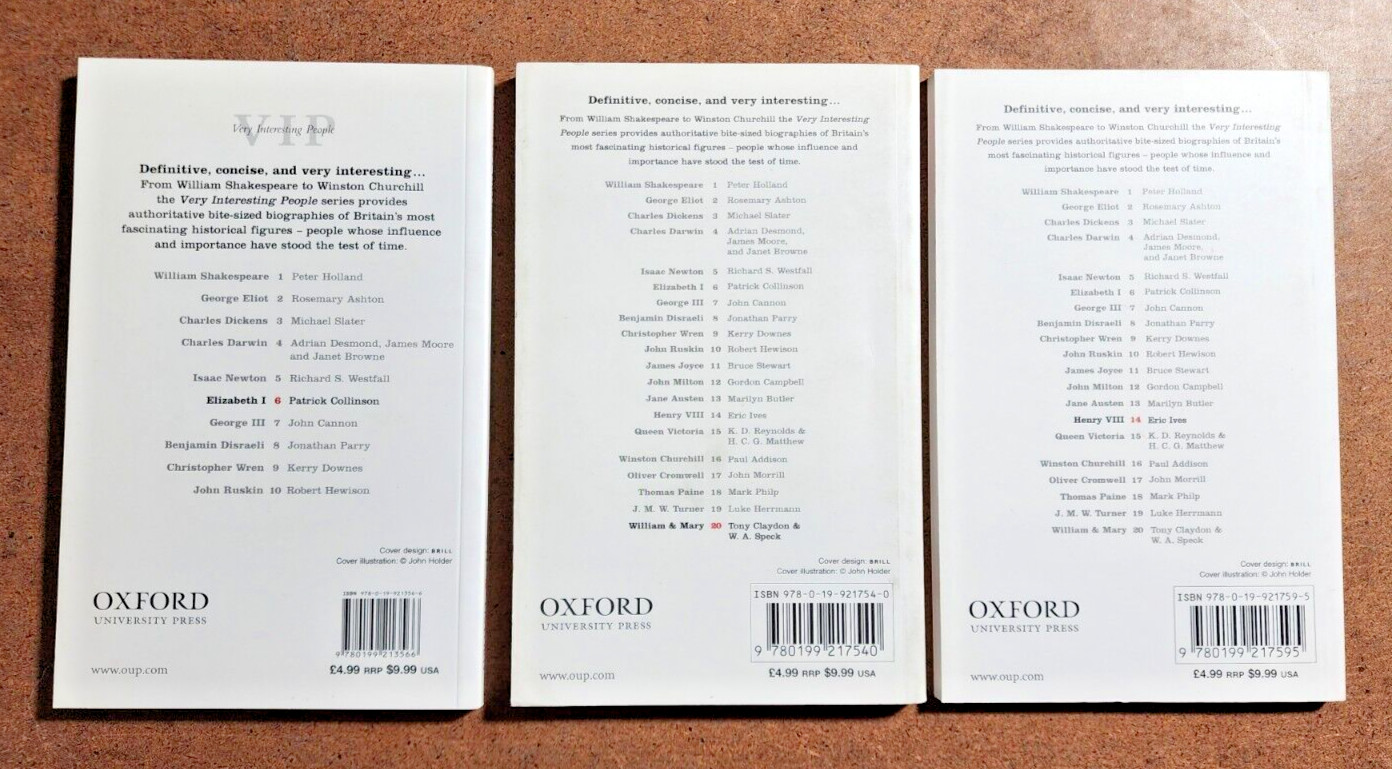 OXFORD UNIVERSITY PRESS – VERY INTERESTING PEOPLE Series x3 Books, HENRY, ELIZAB