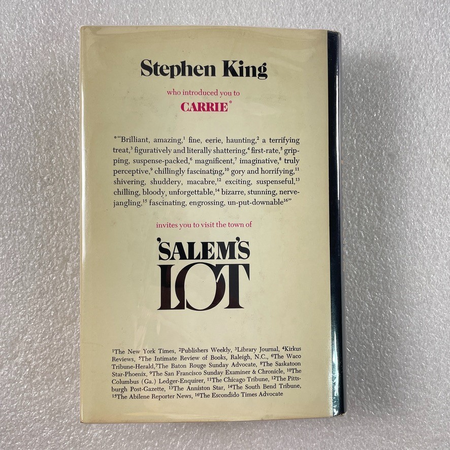 ‘Salem’s Lot by Stephen King – Doubleday 1975 – HC/DJ Book Club Edition