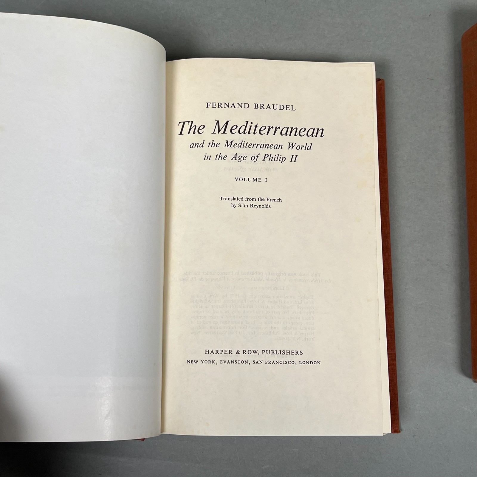 2 Vol. Set Fernand Braudel Mediterranean World in the Age Philip II 1972 1st US
