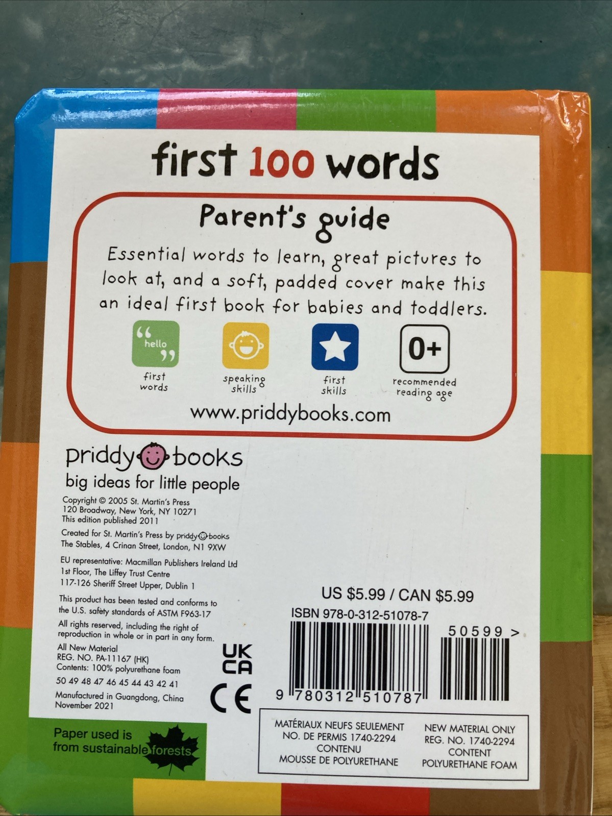 Priddy Books First 100 Words Board Book for Toddlers