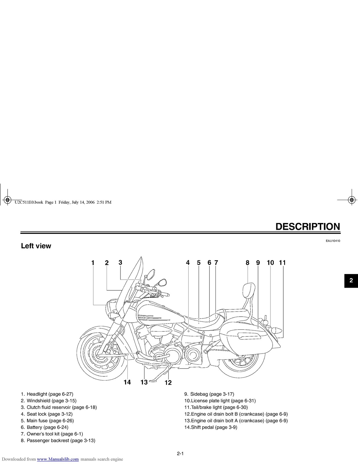 YAMAHA XV19CTSW XV19CTW XV19CTMW Stratoliner Owners Manual – WIRE BOUND – COVERS